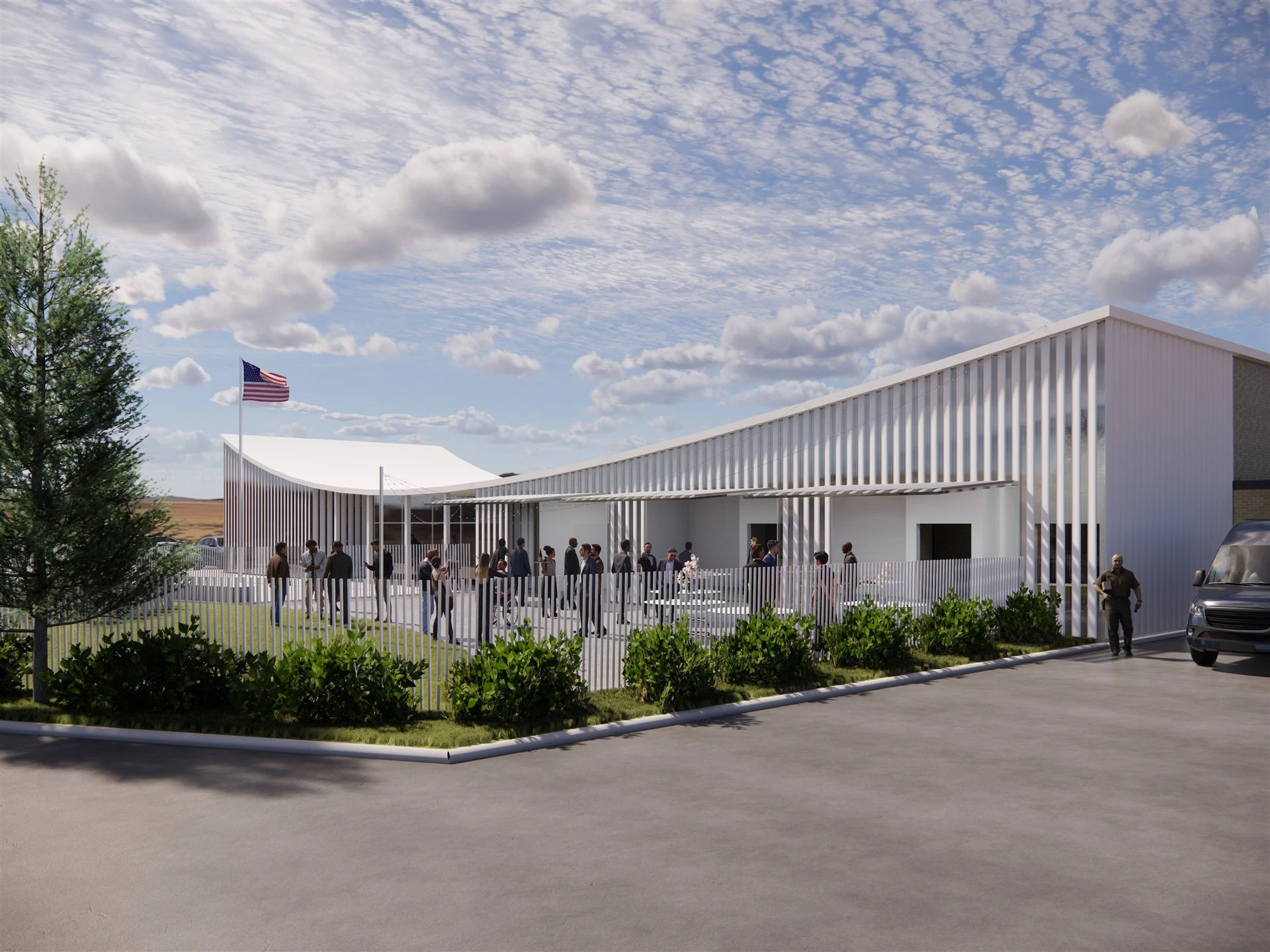 Architectural rendering of the proposed Heroes Hall exterior