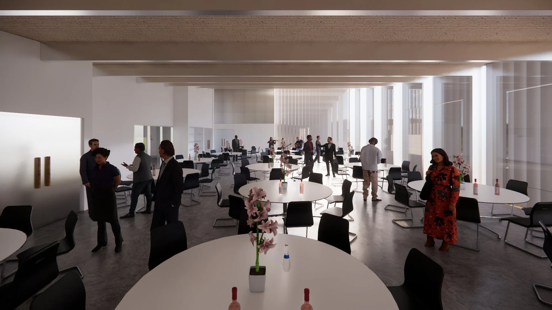 Architectural rendering of the Heroes Hall event space